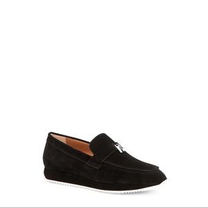 Aquatalia Hallee Italian Black Suede Loafers